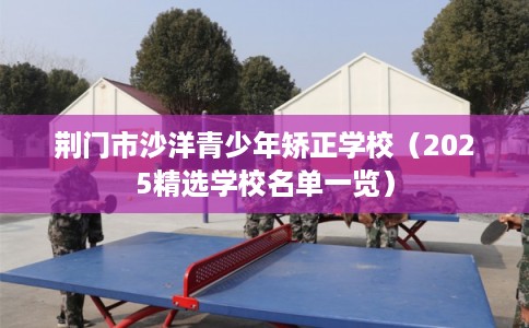 荆门市沙洋青少年矫正学校（2025精选学校名单一览）