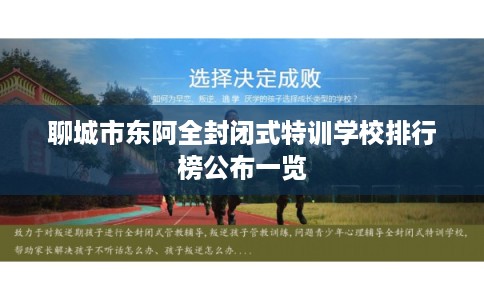聊城市东阿全封闭式特训学校排行榜公布一览