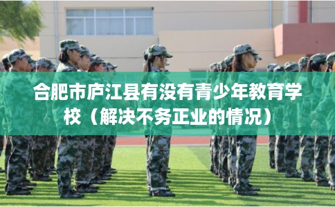 合肥市庐江县有没有青少年教育学校（解决不务正业的情况）