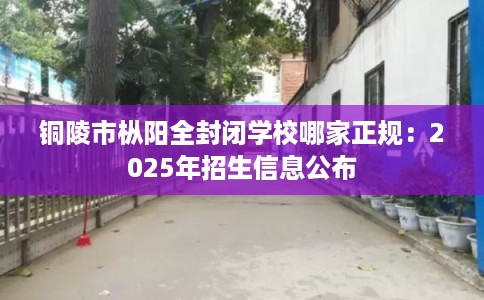 铜陵市枞阳全封闭学校哪家正规：2025年招生信息公布