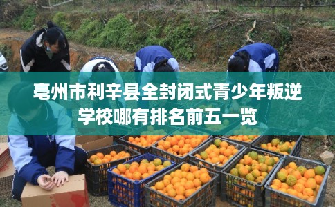 亳州市利辛县全封闭式青少年叛逆学校哪有排名前五一览