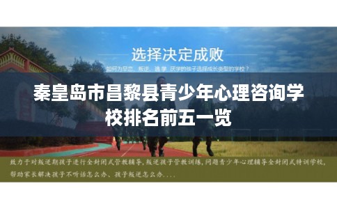 秦皇岛市昌黎县青少年心理咨询学校排名前五一览