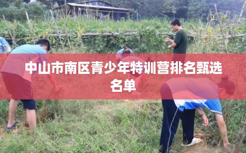 中山市南区青少年特训营排名甄选名单