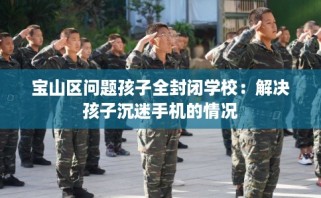 宝山区问题孩子全封闭学校：解决孩子沉迷手机的情况