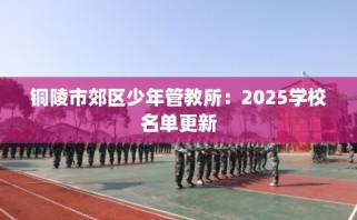 铜陵市郊区少年管教所：2025学校名单更新