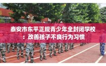 泰安市东平正规青少年全封闭学校：改善孩子不良行为习惯