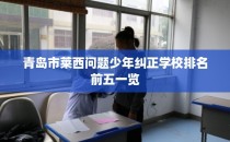 青岛市莱西问题少年纠正学校排名前五一览
