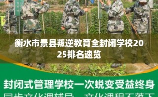 衡水市景县叛逆教育全封闭学校2025排名速览