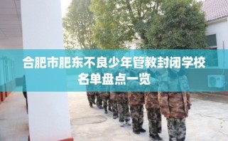 合肥市肥东不良少年管教封闭学校名单盘点一览