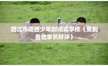 阳江市阳西少年封闭式学校（受到各地家长好评）