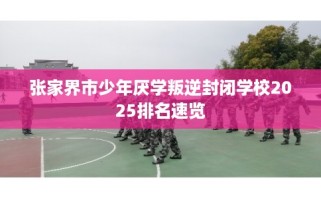 张家界市少年厌学叛逆封闭学校2025排名速览