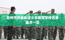 亳州市谯城叛逆少年教育学校名单盘点一览