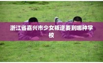 浙江省嘉兴市少女叛逆要到哪种学校