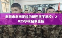 阜阳市阜南正规的叛逆孩子学校：2025学校名单更新