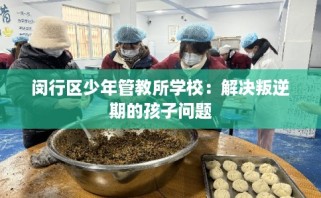 闵行区少年管教所学校：解决叛逆期的孩子问题
