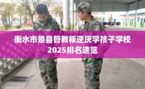 衡水市景县管教叛逆厌学孩子学校2025排名速览