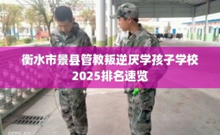 衡水市景县管教叛逆厌学孩子学校2025排名速览