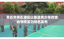 黄石市黄石港区让叛逆青少年改变的学校实力排名发布