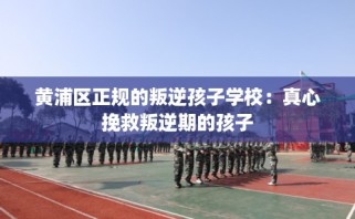 黄浦区正规的叛逆孩子学校：真心挽救叛逆期的孩子