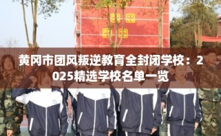 黄冈市团风叛逆教育全封闭学校：2025精选学校名单一览