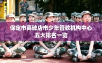保定市高碑店市少年管教机构中心五大排名一览