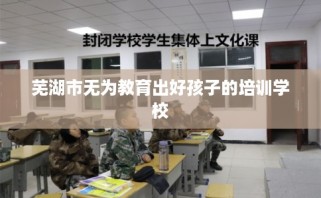 芜湖市无为教育出好孩子的培训学校