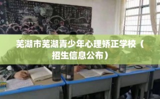 芜湖市芜湖青少年心理矫正学校（招生信息公布）