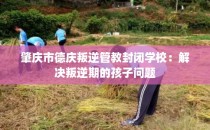 肇庆市德庆叛逆管教封闭学校：解决叛逆期的孩子问题