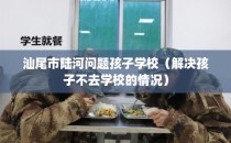 汕尾市陆河问题孩子学校（解决孩子不去学校的情况）