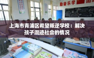 上海市青浦区希望叛逆学校：解决孩子混迹社会的情况