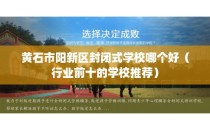 黄石市阳新区封闭式学校哪个好（行业前十的学校推荐）