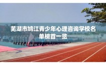 芜湖市鸠江青少年心理咨询学校名单榜首一览